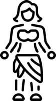 A linear style icon representing sarong vector