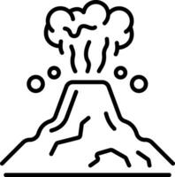 A linear style icon representing volcano vector