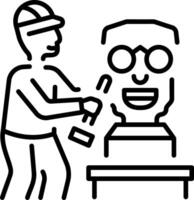 A outline style icon depicting tiki carve vector