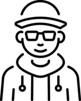 A linear style icon representing sunglasses vector
