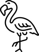 A linear style icon representing flamingo vector