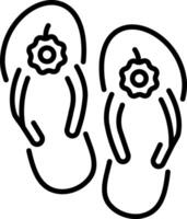 A line style icon representing flip flops vector
