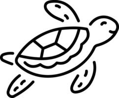 A linear style icon representing sea turtle vector