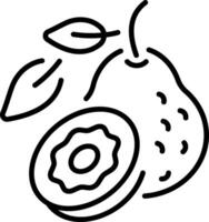 A outline style icon depicting pear vector