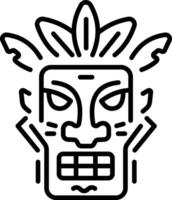 A line style icon representing totem idol vector