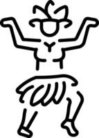 A line style icon representing tropical dance vector