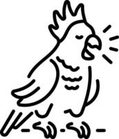 A linear style icon representing cockatiel vector