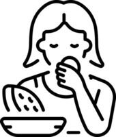 A outline style icon depicting eating vector