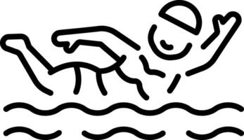 A linear style icon representing swimming vector
