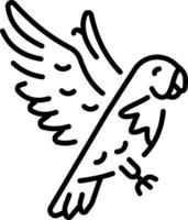 A linear style icon representing parrot vector