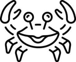 A line style icon representing crab vector