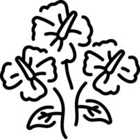 A linear style icon representing hibiscus flowers vector