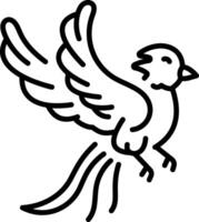 A linear style icon representing quetzal vector