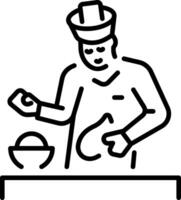 A line style icon representing cooking vector