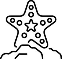 A linear style icon representing starfish vector