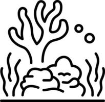 A linear style icon representing coral reef vector