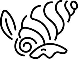 A line style icon representing conch shell vector