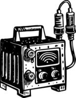 A glyph style illustration representing transformer tester vector