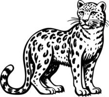 A glyph style illustration representing leopard vector
