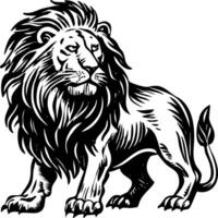 A glyph style illustration representing lion vector