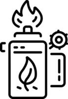 A line style icon representing a fire starter vector