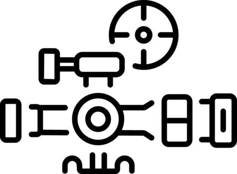 A linear style icon showing a rifle scope vector