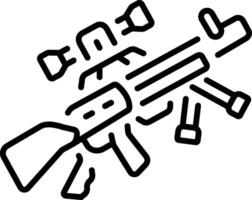A linear style icon depicting a hunting rifle vector