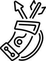 A linear style icon showing an arrow quiver vector