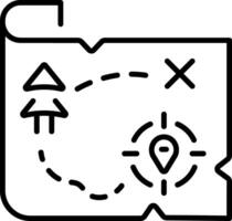 A linear style icon showing a hunting map vector