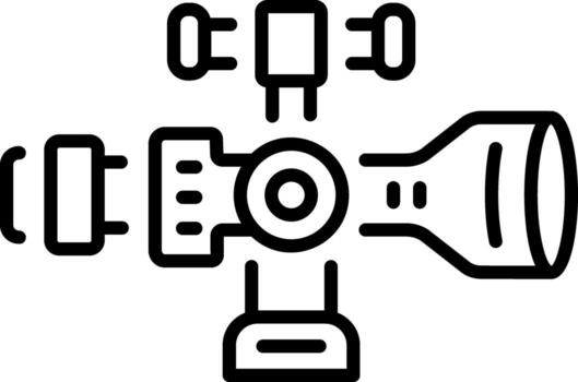 A linear style icon denoting a scope lens vector