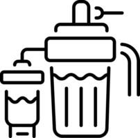 A line style icon showing a water filter unit vector