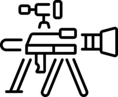 A linear icon representing a rifle bipod structure vector