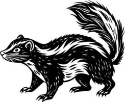 A glyph style illustration representing skunk vector