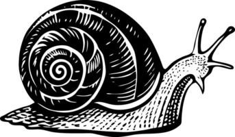 A glyph style illustration representing snail vector