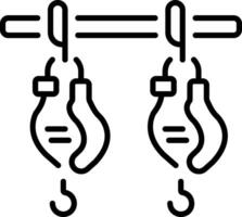 A linear style icon representing meat hooks vector