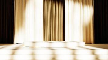 3D rendering of minimal podium scene for product background with moving shadow video