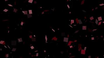Red Confetti rain Fountain on Black Background video