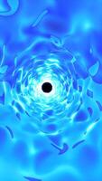Bright glowing vortex of electric blue waves forming a dynamic spiral tunnel effect video