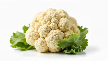 Fresh Isolated Cauliflower on White Background photo