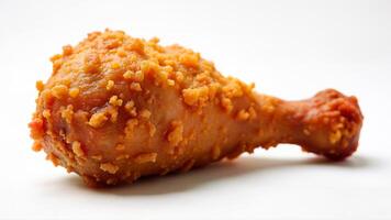 Crispy Fried Chicken Leg Isolated Closeup photo