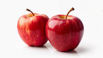 Fresh Red Prince Apples Isolated on White photo
