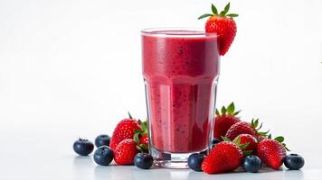Refreshing Mixed Berry Smoothie in Glass photo