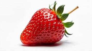 Ripe strawberry isolated on a white background for food, nutrition, or advertising use. For commercial or educational projects. photo