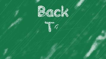 Animation chalk text of back to school, hand drawn on school Chalkboard, Chalk text style loop seamless animation video