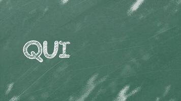 Animation chalk text of quiz time, hand drawn on school Chalkboard, Chalk text style loop seamless animation video