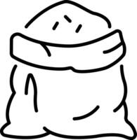A linear style icon representing wheat sack vector