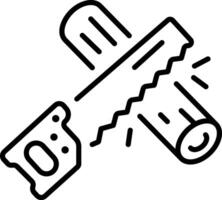 A linear style icon representing handsaw vector