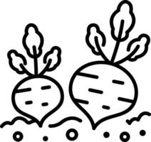 A line style icon showing turnip vector