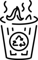 A line style icon showing recycling vector