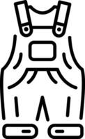 A line style icon showing overalls vector